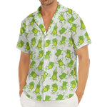 Cute Frog Pattern Print Men's Deep V-Neck Shirt