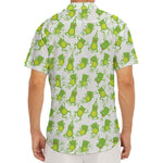 Cute Frog Pattern Print Men's Deep V-Neck Shirt