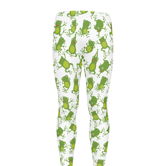 Cute Frog Pattern Print Men's leggings