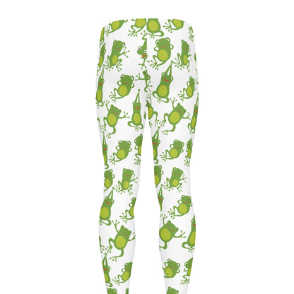 Cute Frog Pattern Print Men's leggings