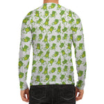 Cute Frog Pattern Print Men's Long Sleeve Rash Guard