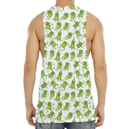 Cute Frog Pattern Print Men's Muscle Tank Top