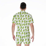 Cute Frog Pattern Print Men's Rompers