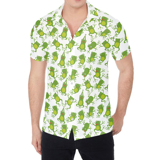 Cute Frog Pattern Print Men's Shirt