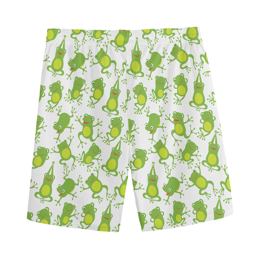 Cute Frog Pattern Print Men's Sports Shorts