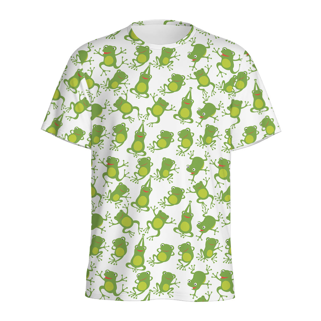 Cute Frog Pattern Print Men's Sports T-Shirt