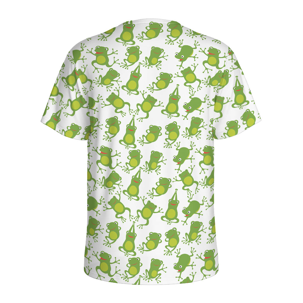 Cute Frog Pattern Print Men's Sports T-Shirt