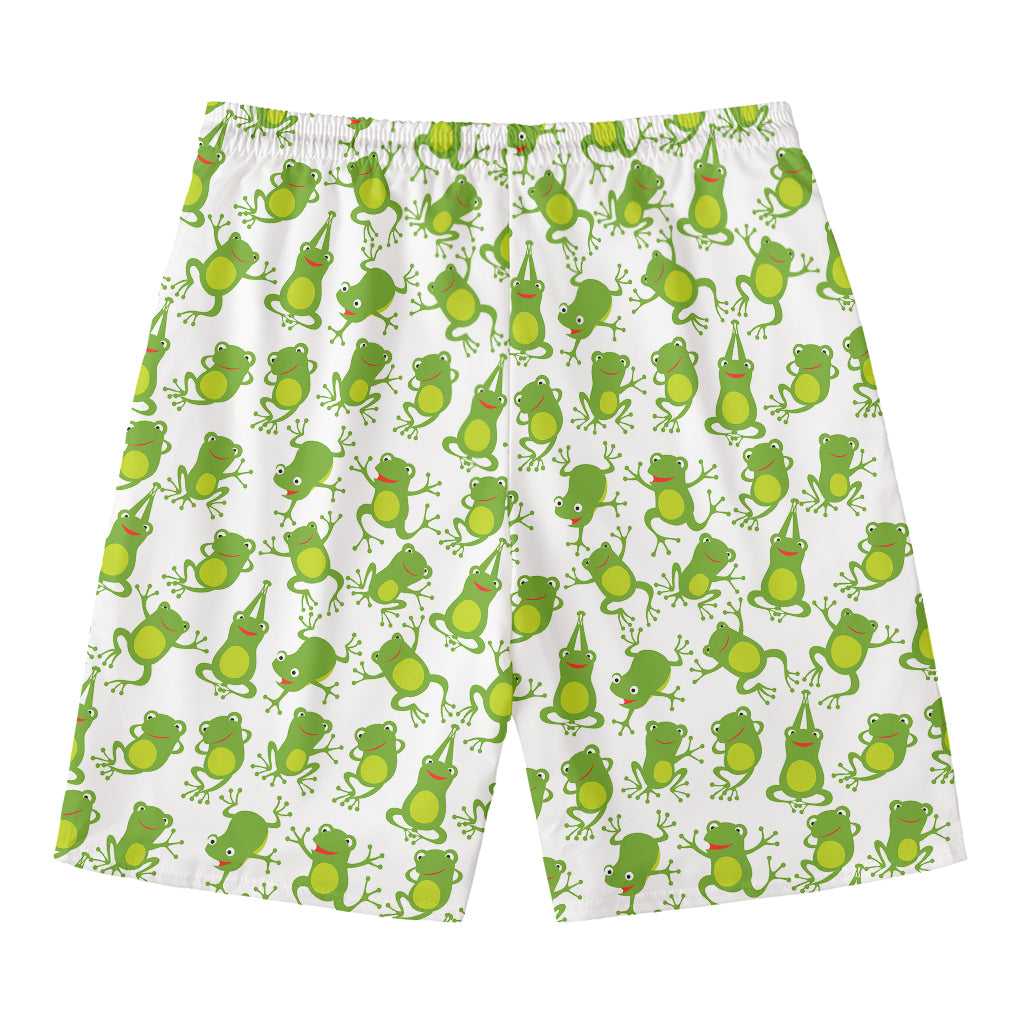Cute Frog Pattern Print Men's Swim Trunks