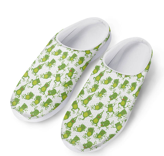 Cute Frog Pattern Print Mesh Casual Shoes