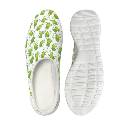 Cute Frog Pattern Print Mesh Casual Shoes