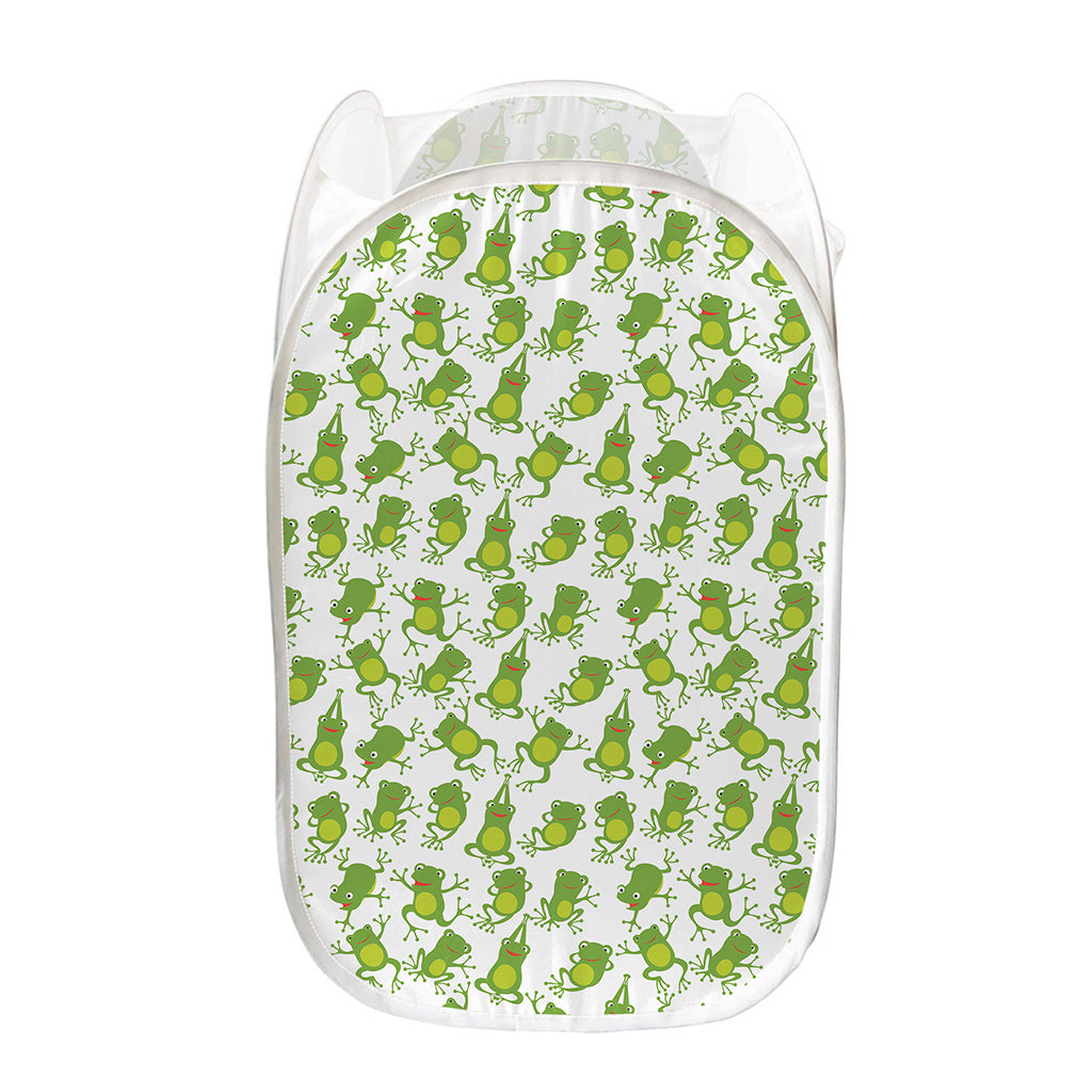 Cute Frog Pattern Print Mesh Laundry Hamper