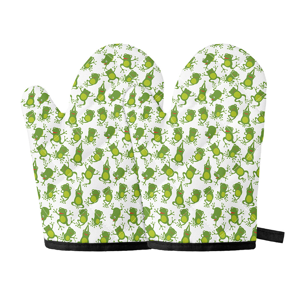 Cute Frog Pattern Print Oven Mitts