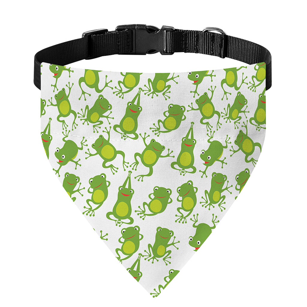 Cute Frog Pattern Print Over The Collar Dog Bandana