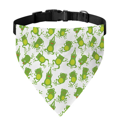 Cute Frog Pattern Print Over The Collar Dog Bandana