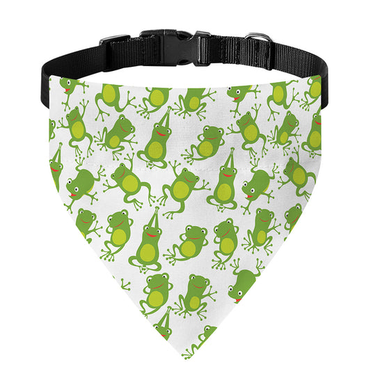 Cute Frog Pattern Print Over The Collar Dog Bandana