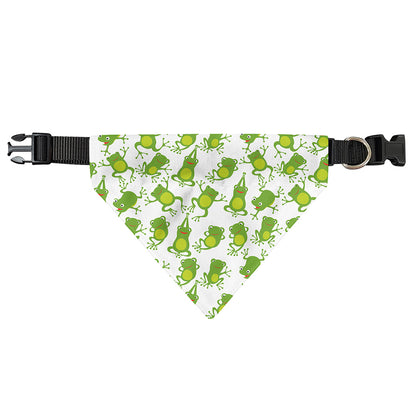 Cute Frog Pattern Print Over The Collar Dog Bandana