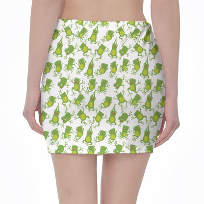 Cute Frog Pattern Print Pencil Mini Skirt
