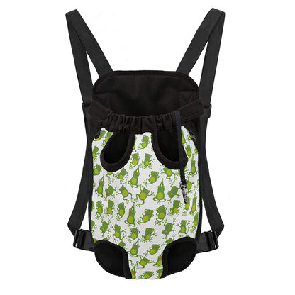 Cute Frog Pattern Print Pet Carrier Backpack