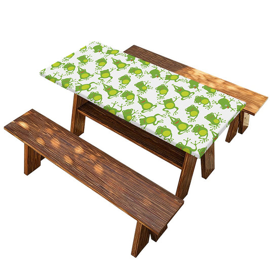 Cute Frog Pattern Print Picnic Table Cover