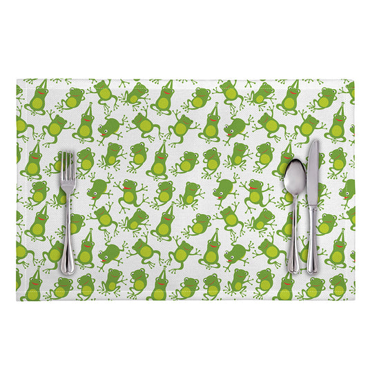 Cute Frog Pattern Print Placemat