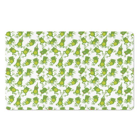 Cute Frog Pattern Print Polyester Doormat