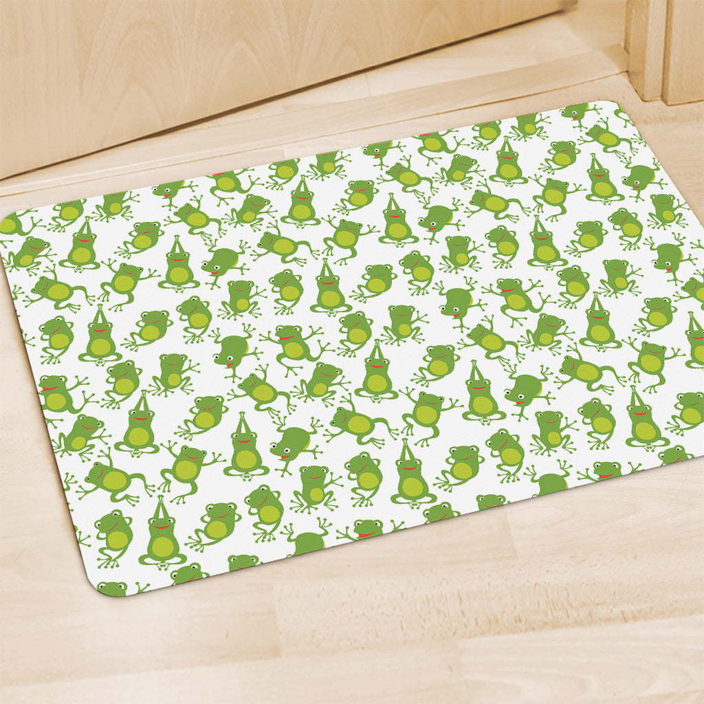Cute Frog Pattern Print Polyester Doormat
