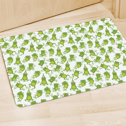 Cute Frog Pattern Print Polyester Doormat