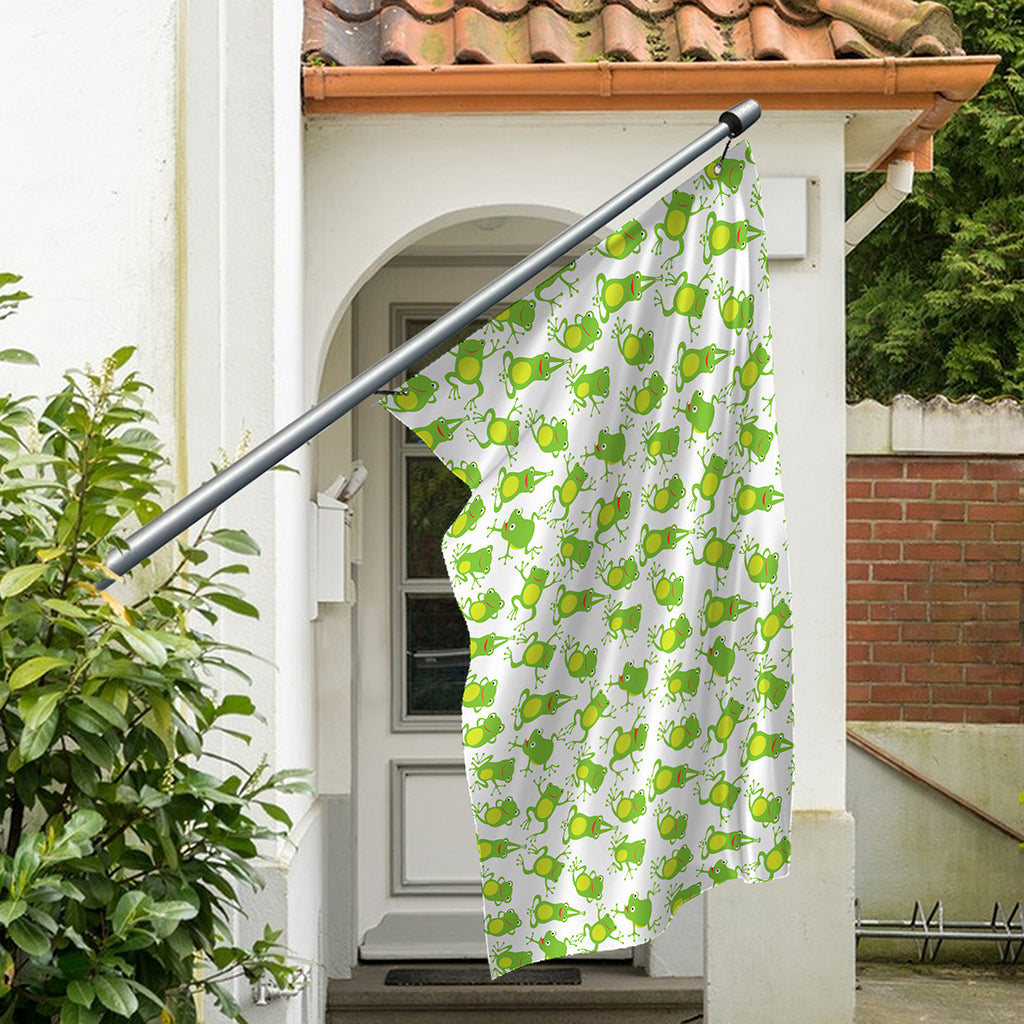 Cute Frog Pattern Print Polyester Flag