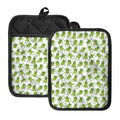 Cute Frog Pattern Print Pot Holders With Pocket