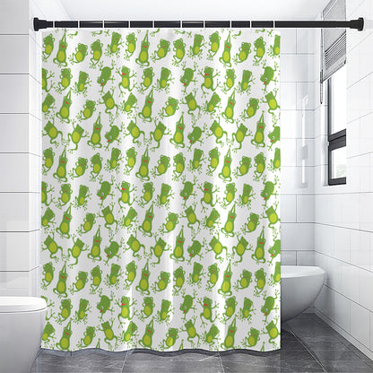 Cute Frog Pattern Print Premium Shower Curtain