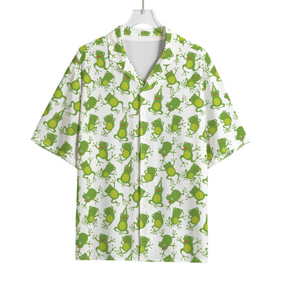 Cute Frog Pattern Print Rayon Hawaiian Shirt