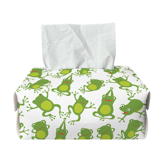 Cute Frog Pattern Print Rectangle Tissue Box Cover