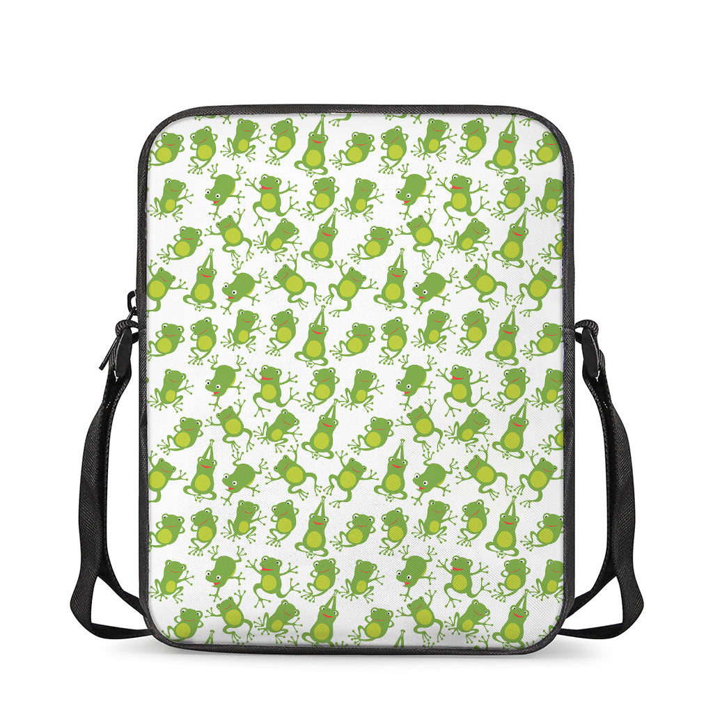 Cute Frog Pattern Print Rectangular Crossbody Bag