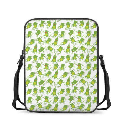 Cute Frog Pattern Print Rectangular Crossbody Bag