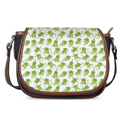 Cute Frog Pattern Print Saddle Bag