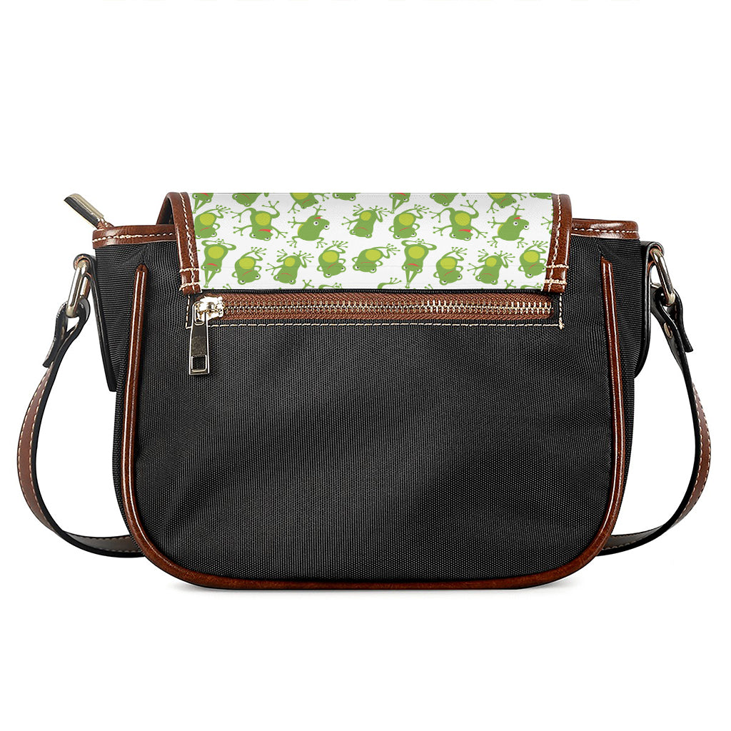Cute Frog Pattern Print Saddle Bag