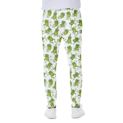 Cute Frog Pattern Print Scuba Joggers