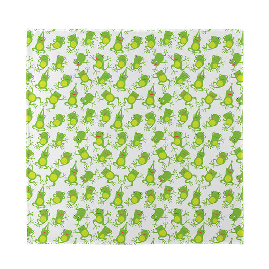 Cute Frog Pattern Print Silk Bandana