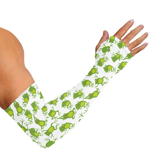 Cute Frog Pattern Print Sun Protection Arm Sleeves