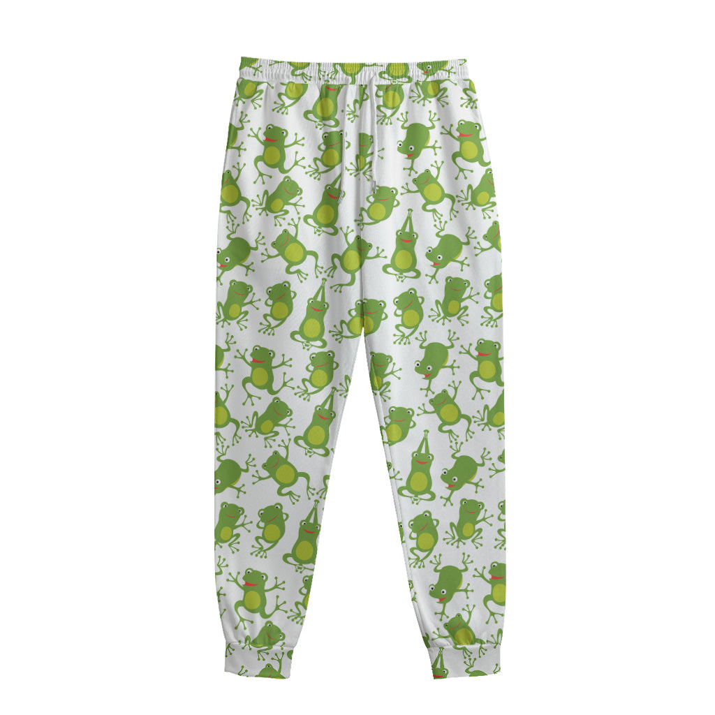 Cute Frog Pattern Print Sweatpants