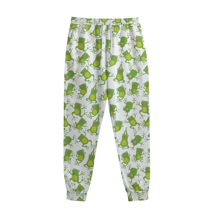 Cute Frog Pattern Print Sweatpants