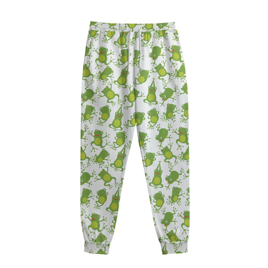 Cute Frog Pattern Print Sweatpants
