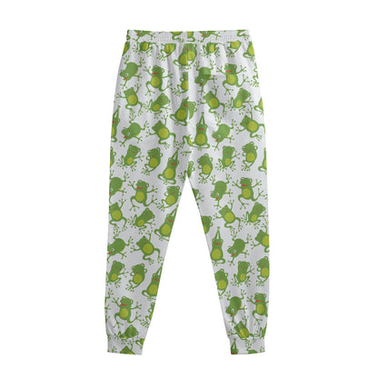 Cute Frog Pattern Print Sweatpants