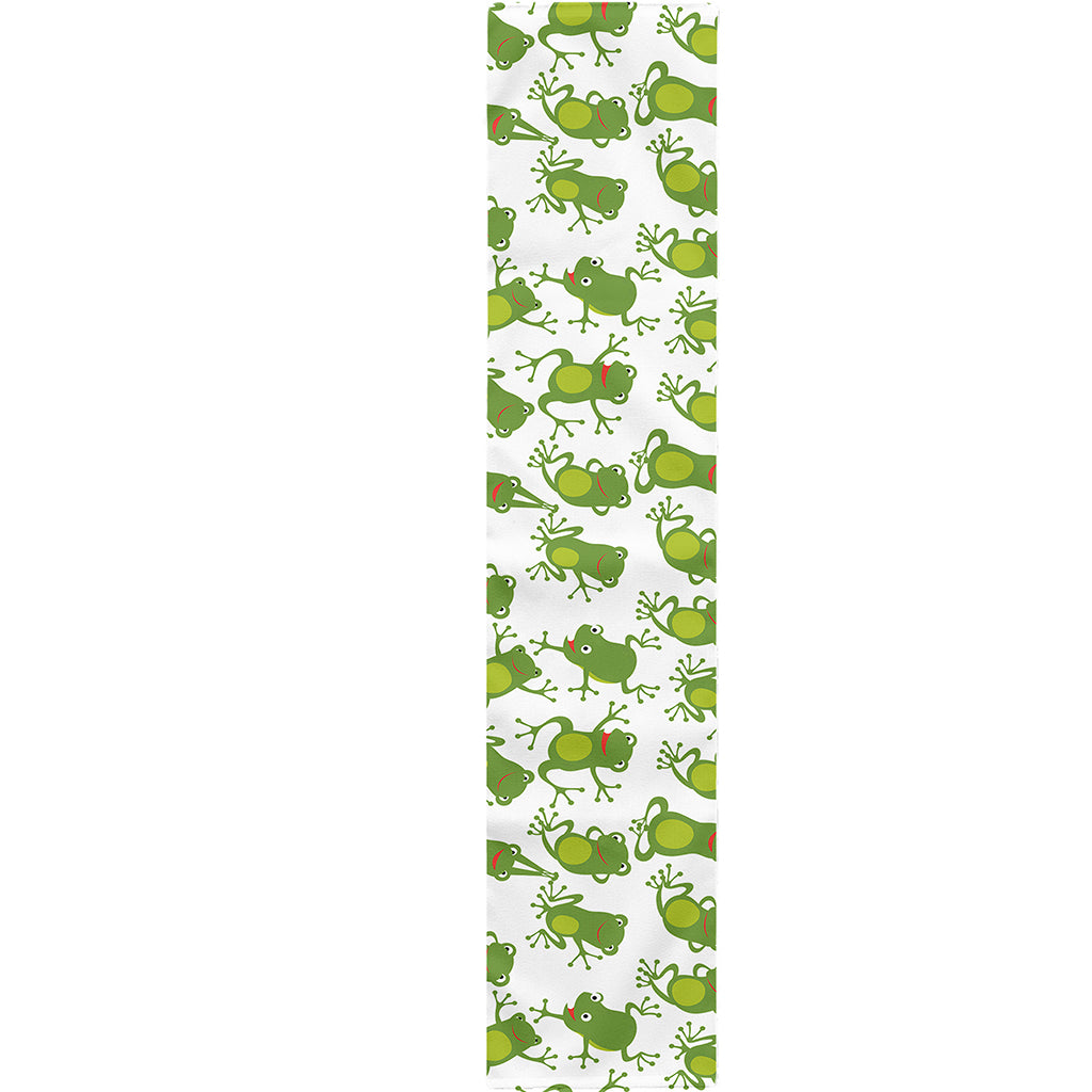 Cute Frog Pattern Print Table Runner