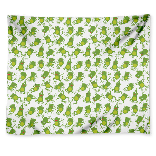 Cute Frog Pattern Print Tapestry