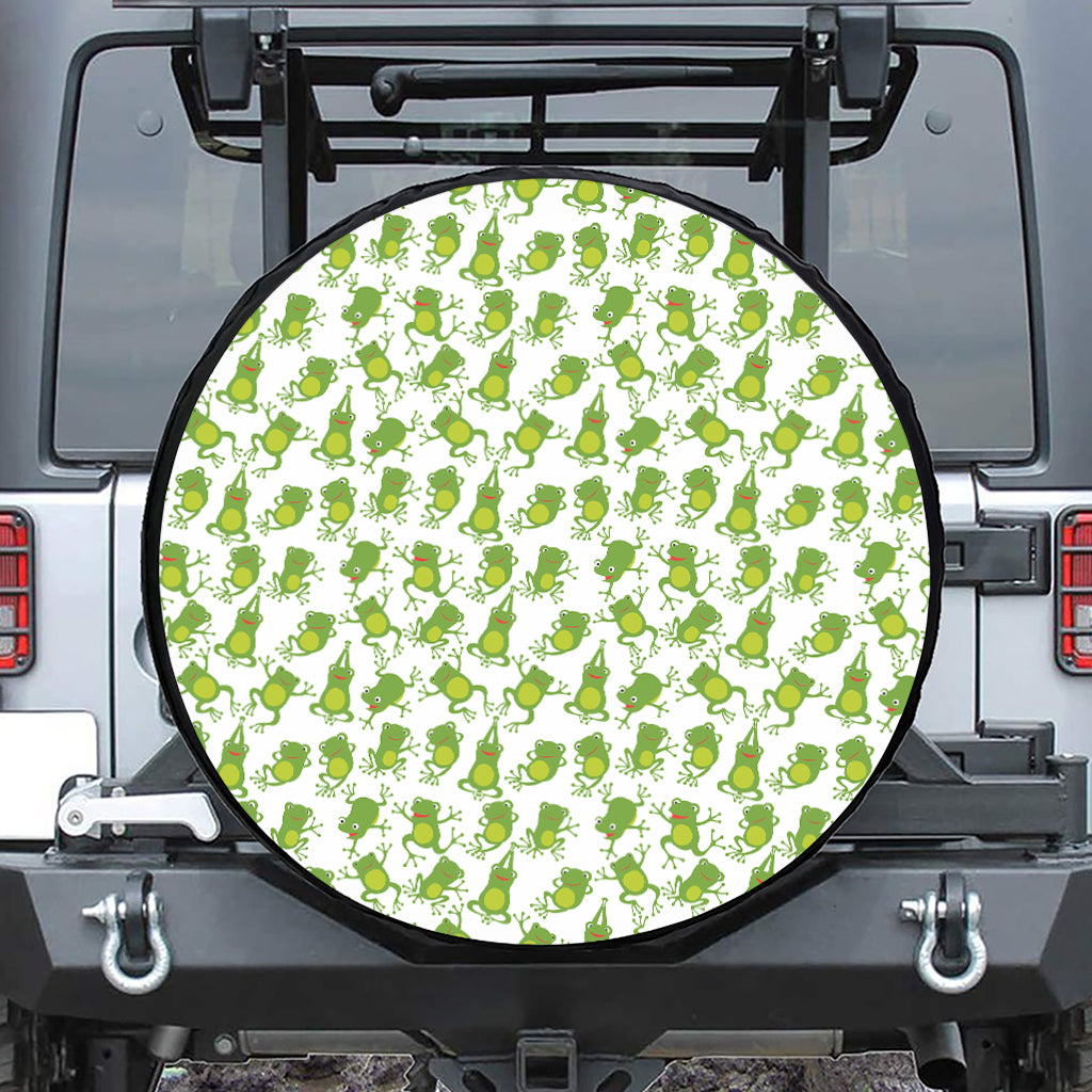 Cute Frog Pattern Print Tire Cover