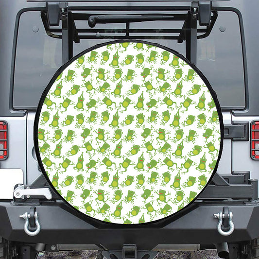 Cute Frog Pattern Print Tire Cover