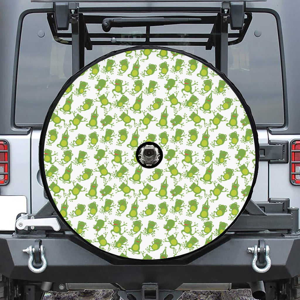 Cute Frog Pattern Print Tire Cover With Camera Hole