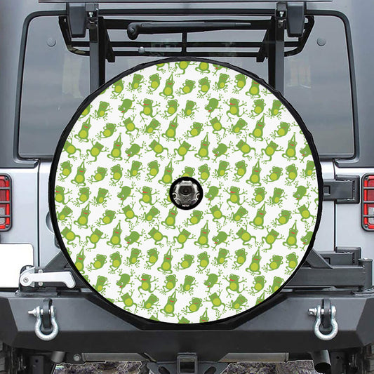 Cute Frog Pattern Print Tire Cover With Camera Hole