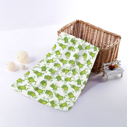 Cute Frog Pattern Print Towel